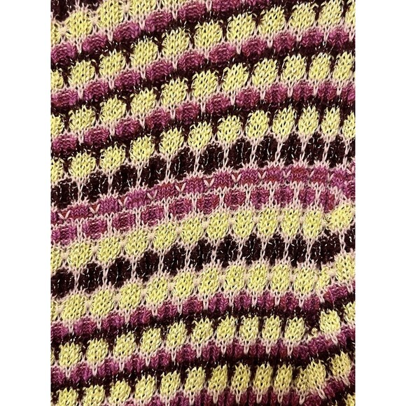 FREE PEOPLE Striped Purple Yellow Metallic Into You Sweater Dress Boho Retro XS - Picture 6 of 8